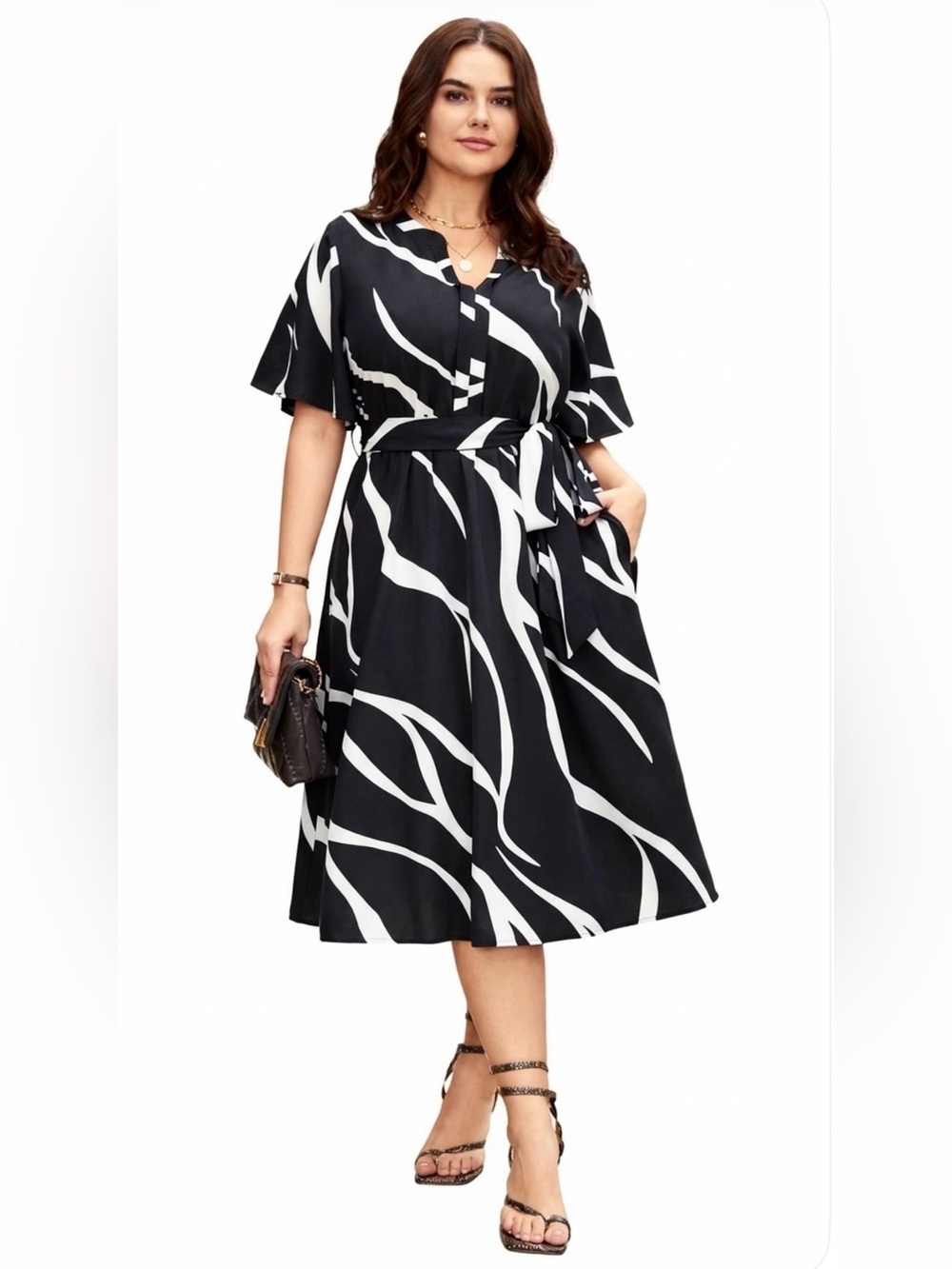 Summer Ready Black & White Dress from BloomChic